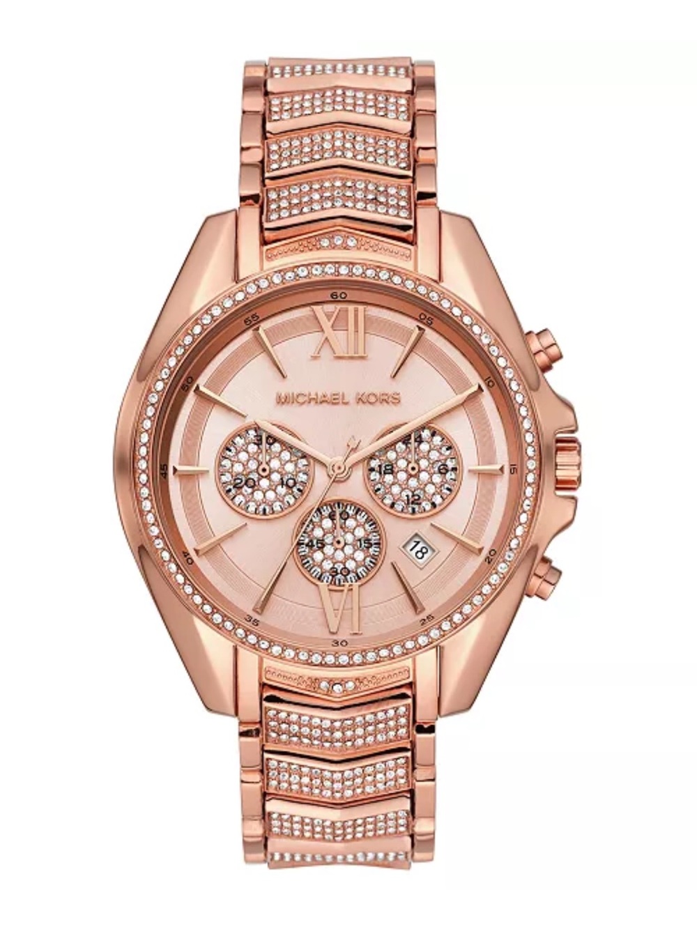 Michael Kors Chronograph Whitney Rose Gold-Tone Stainless Steel Bracelet Watch